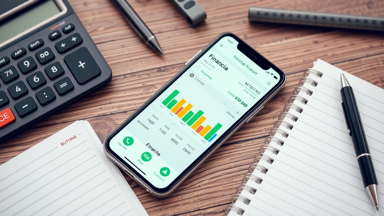 application de gestion financière sur un smartphone et outils