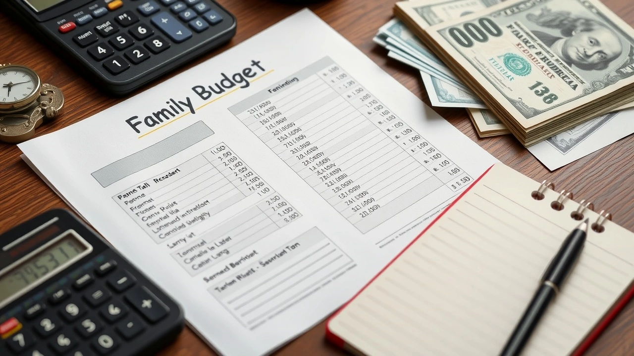 photo d'un budget familial sur un bureau