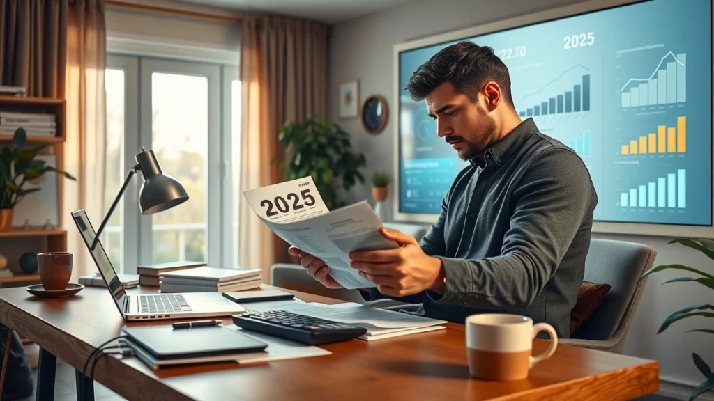 Personne analysant des documents fiscaux dans un bureau moderne