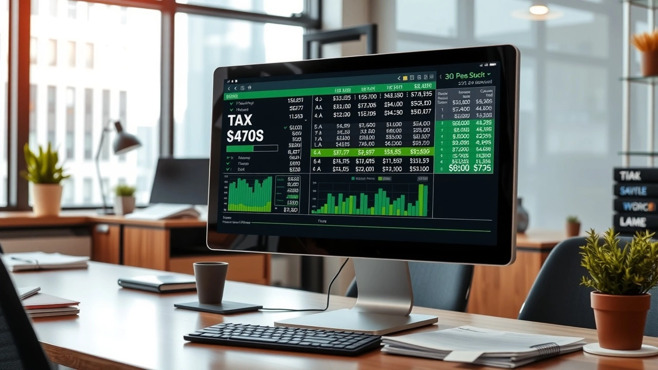 bureau moderne avec activite fiscale numerique