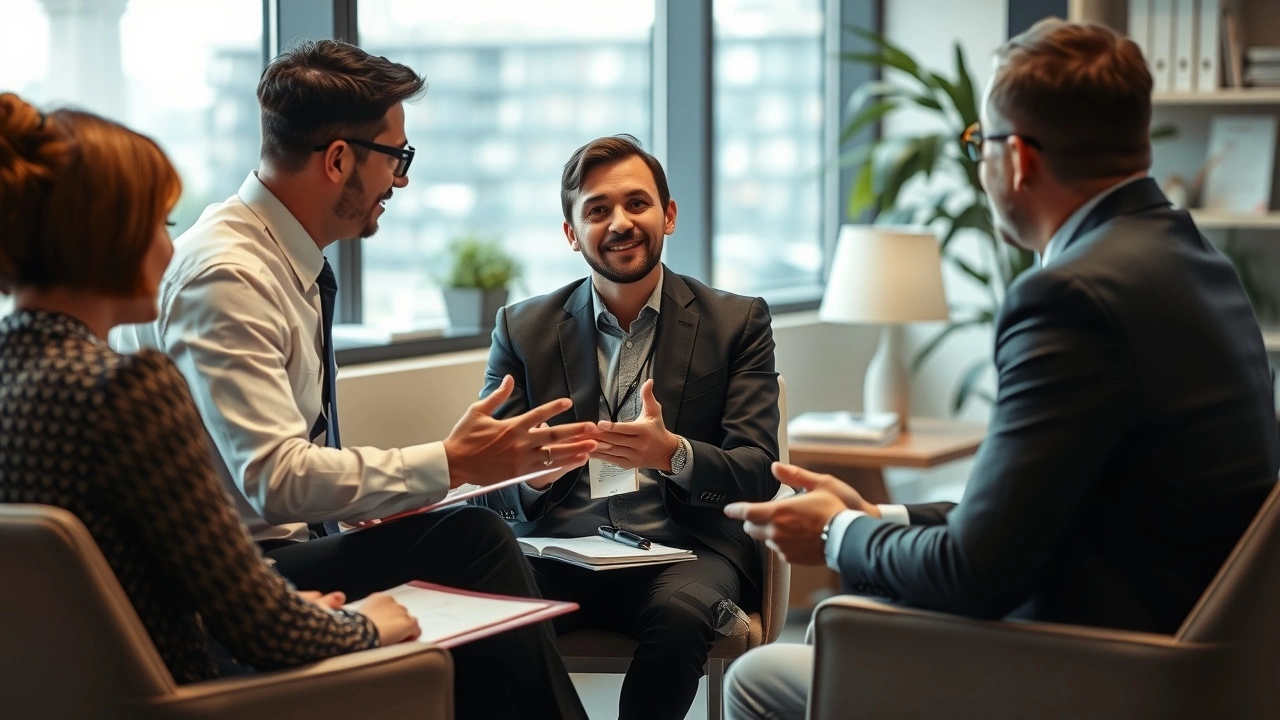 conseiller financier discutant de changements fiscaux avec des clients