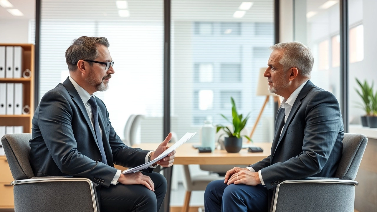 conseiller fiscal et client en discussion dans un bureau