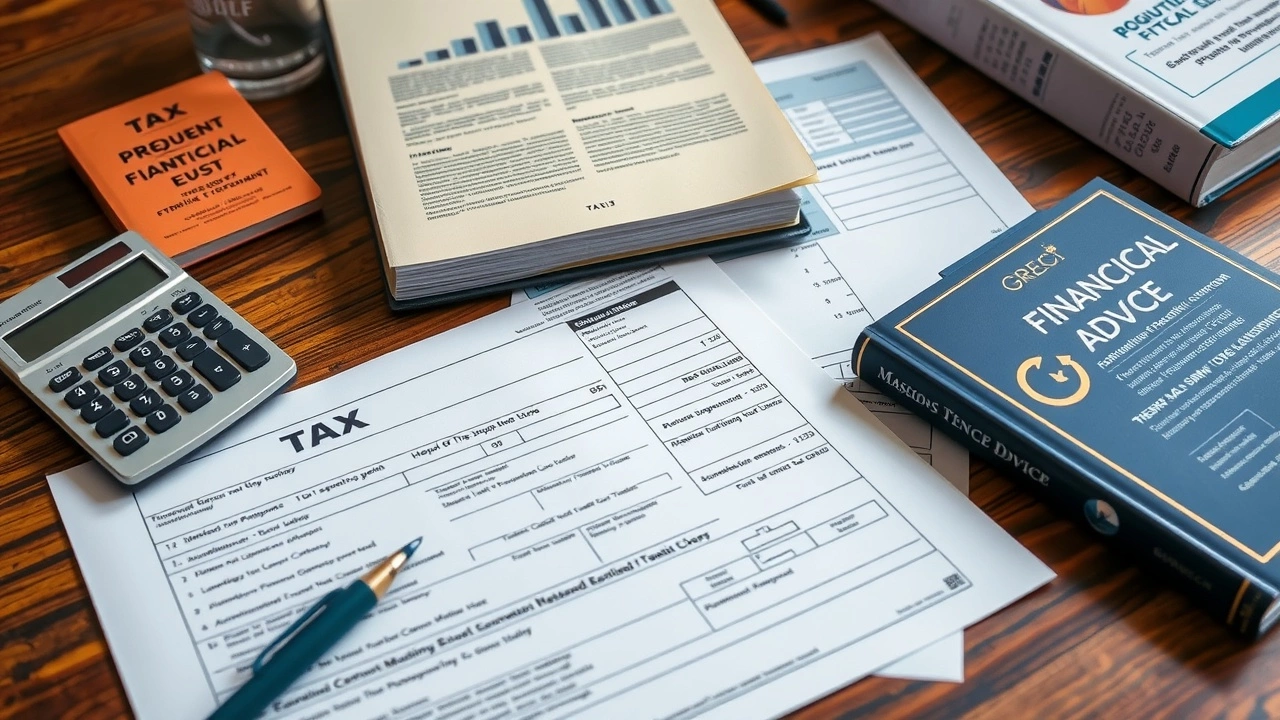 documents fiscaux sur un bureau avec un calculateur