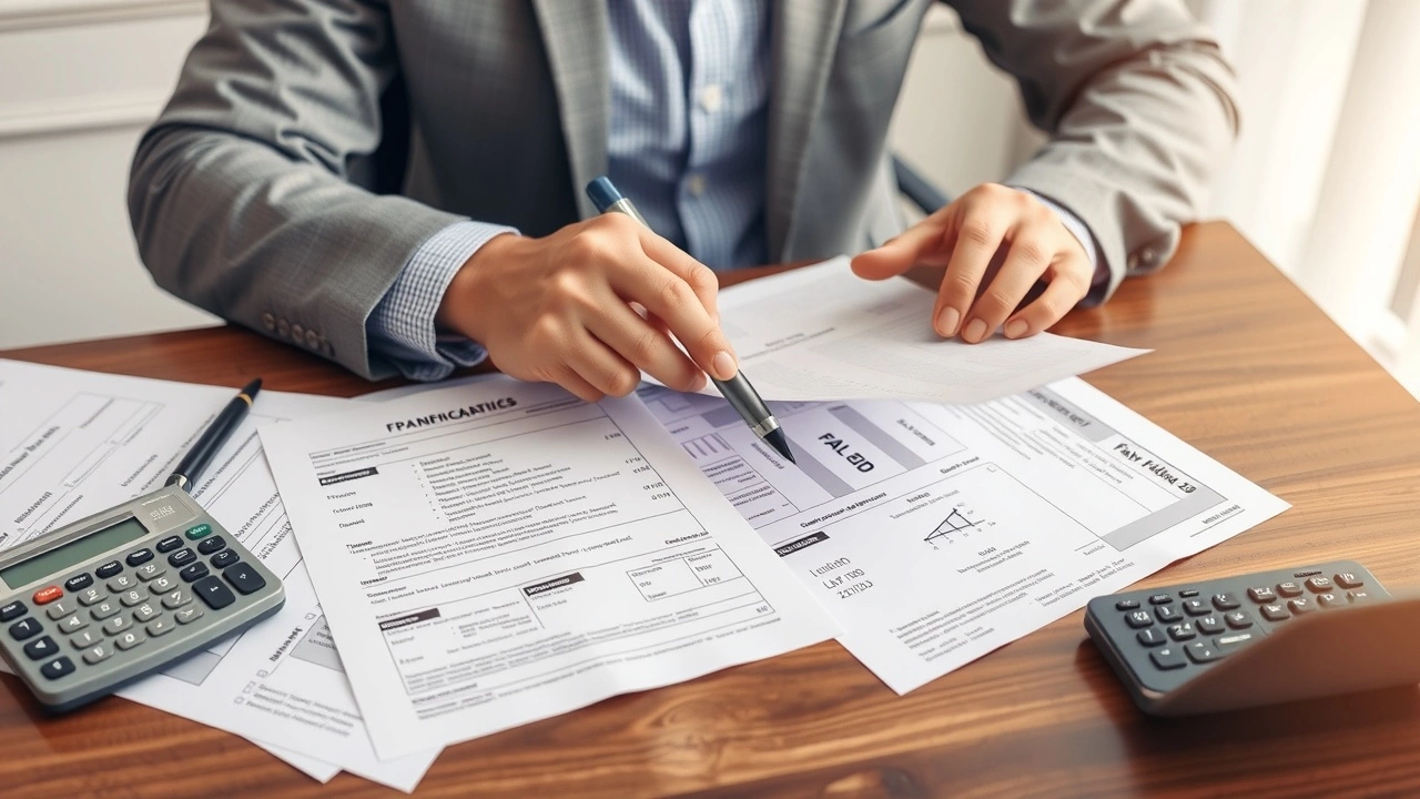 person analysant des documents fiscaux sur un bureau