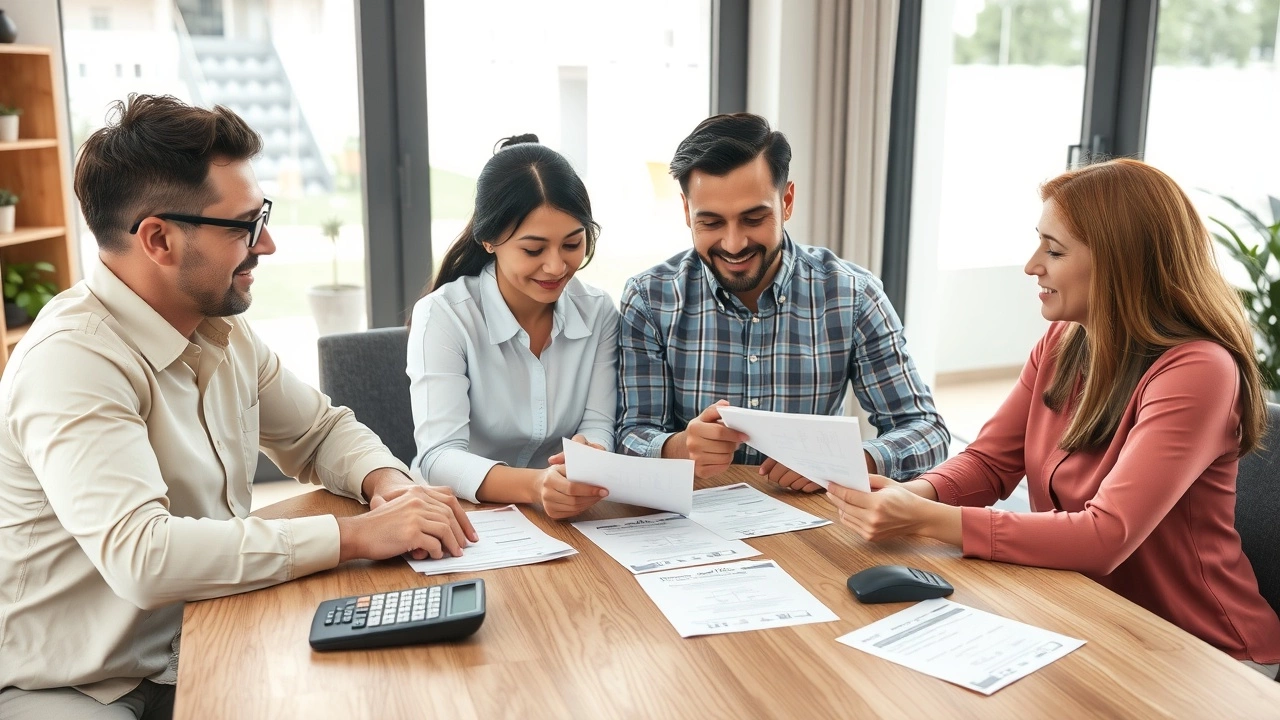 famille discutant des finances autour dune table