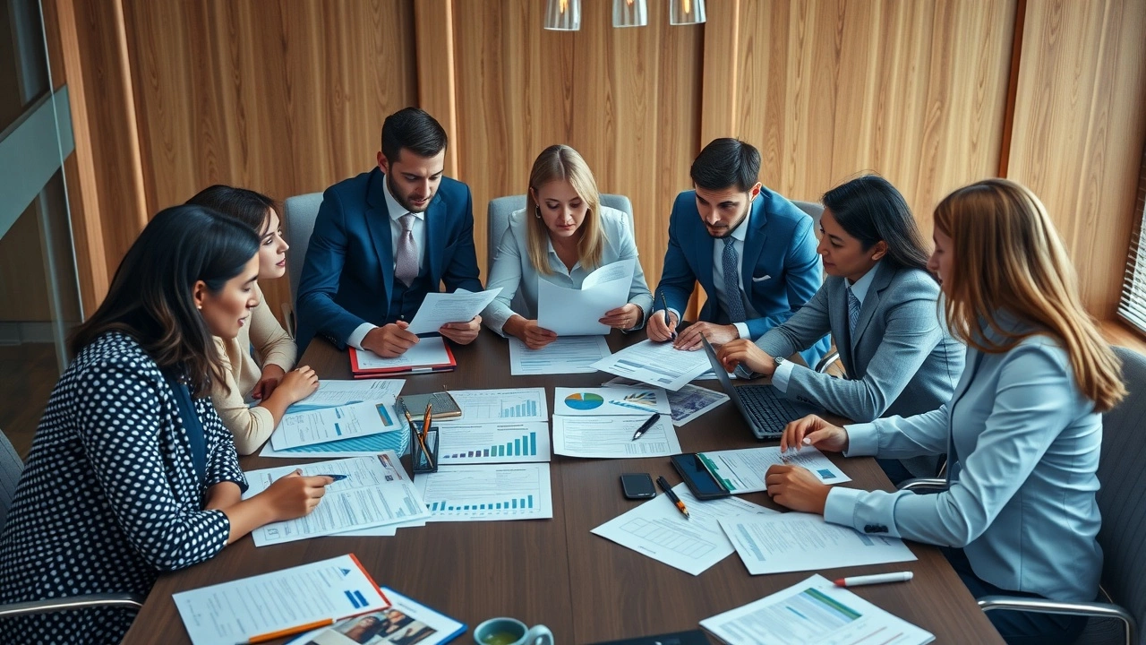 groupe de personnes discutant de finances et investissements