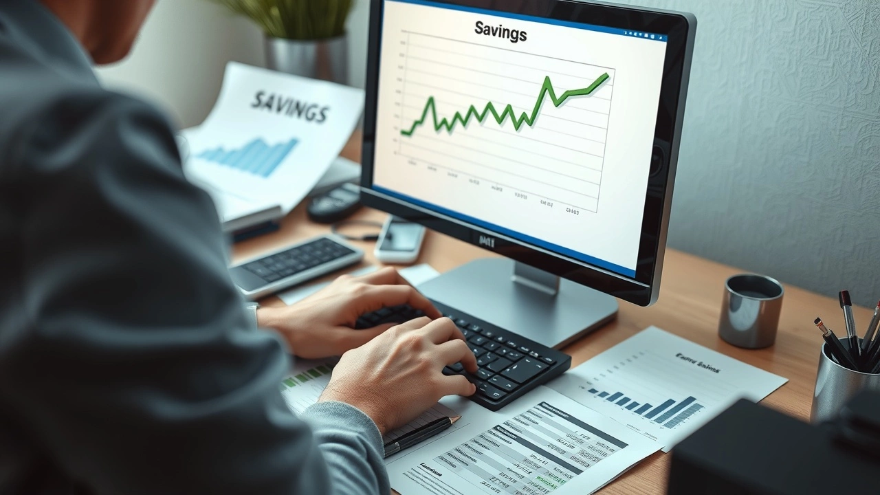 person analysant un graphique d'epargne sur un ordinateur