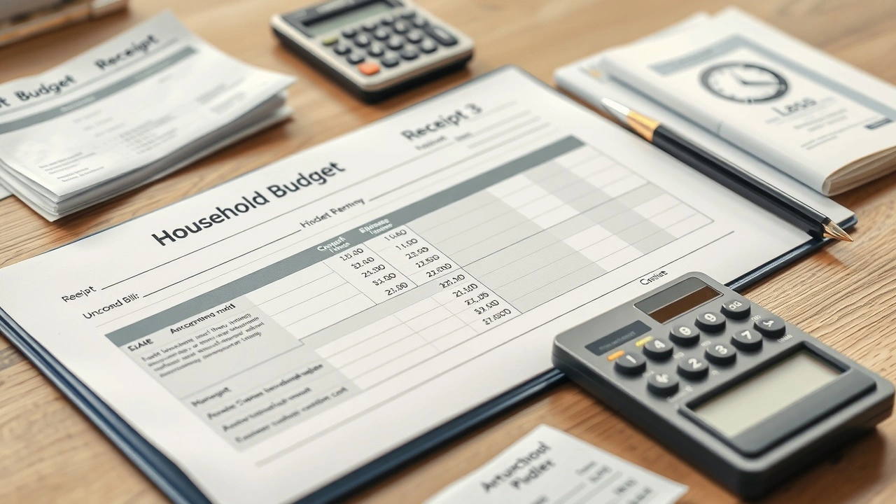 planificateur de budget avec reçus et factures inattendues
