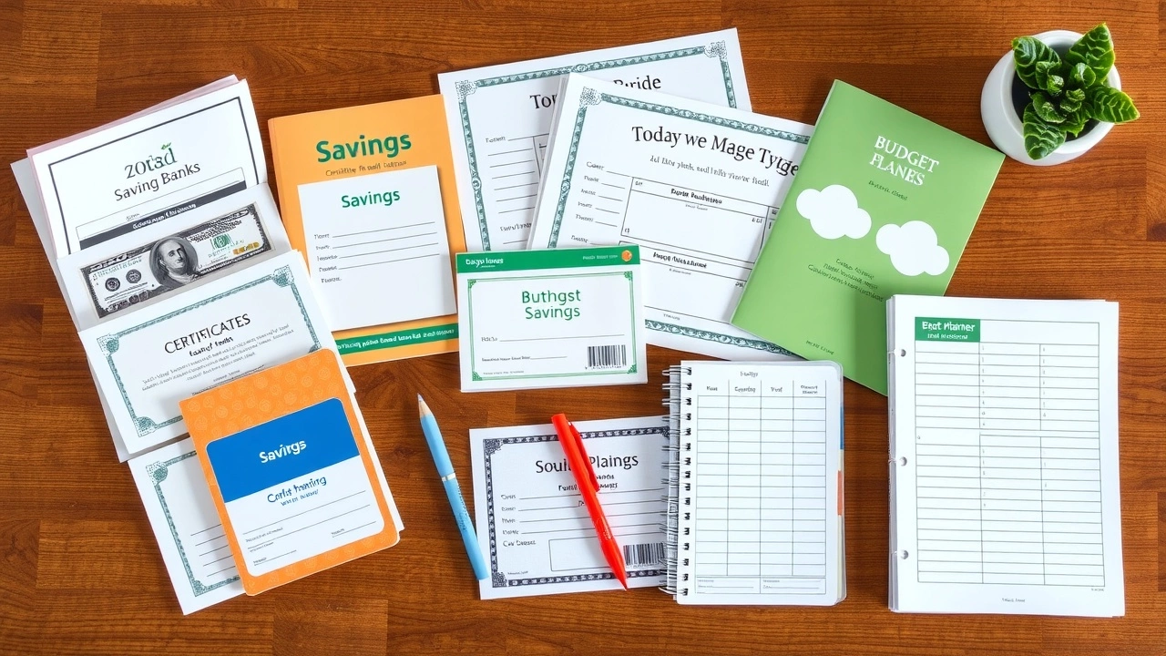 produits d'epargne sur une table en bois