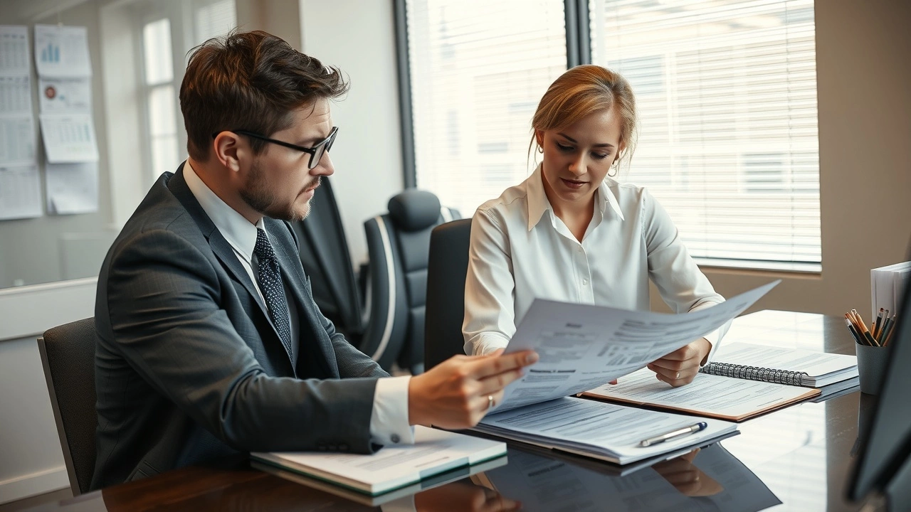 conseiller financier avec client discutant d'impôts