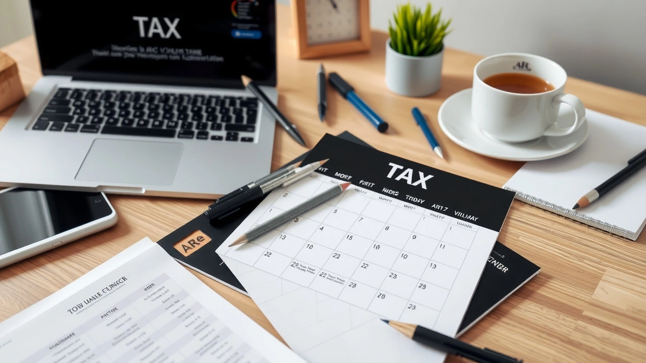 calendrier fiscal organisé sur un bureau