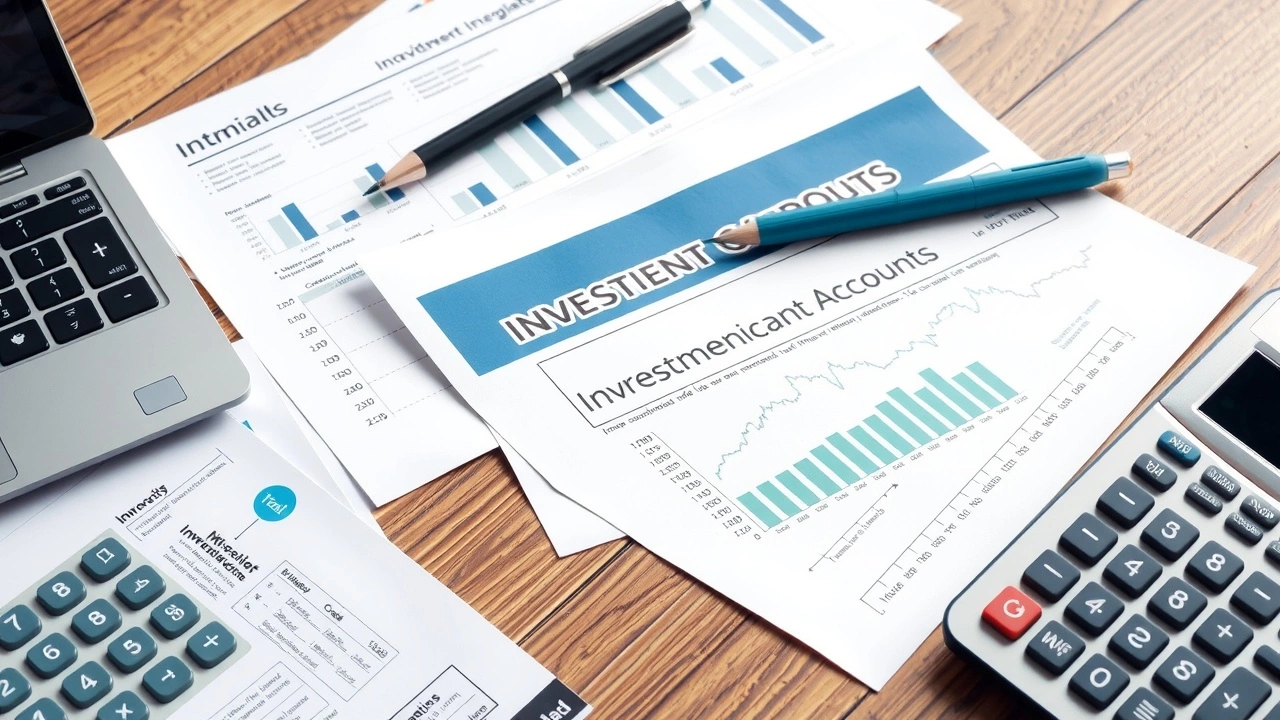 différents types de comptes d'investissement sur un bureau