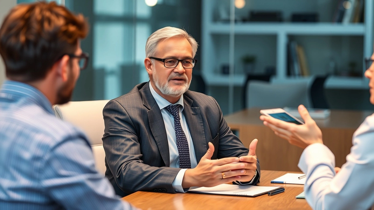 conseiller financier parlant avec ses clients