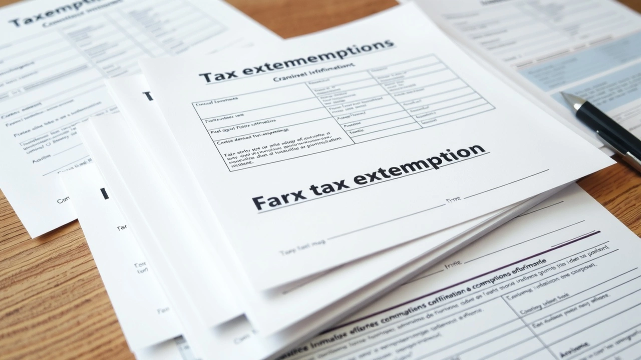 documents sur les exonérations fiscales en France sur un bureau en bois