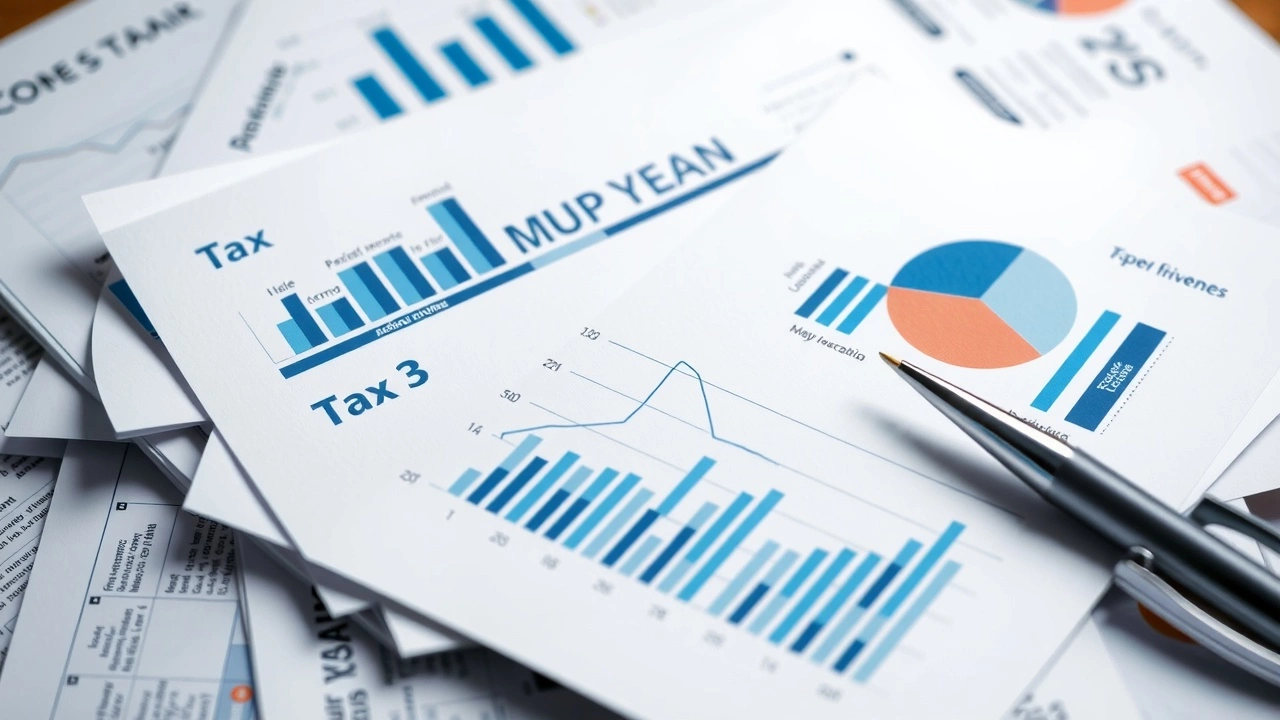 documents fiscaux avec graphiques des revenus passifs