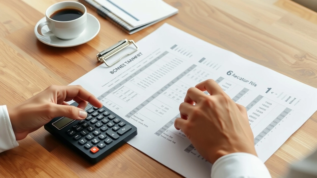 une personne examinant un budget avec une calculatrice