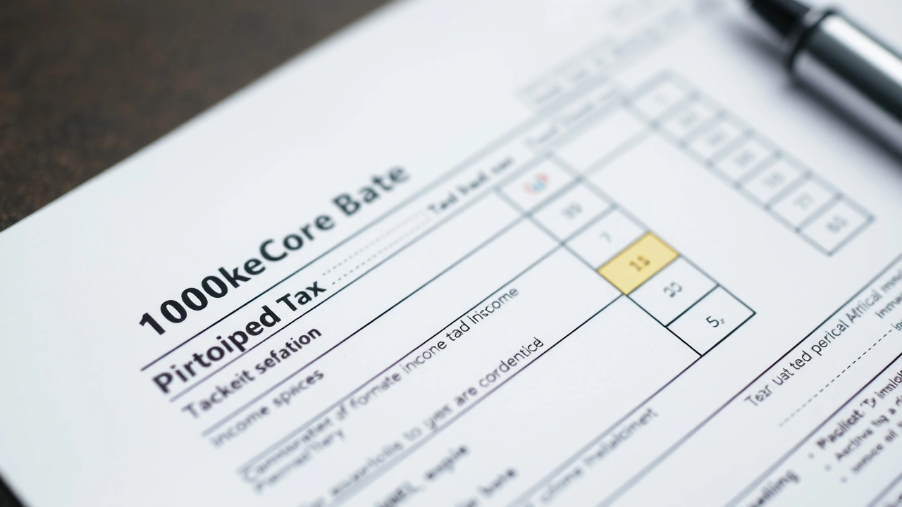 formulaire fiscal avec barème d'impôt sur le revenu