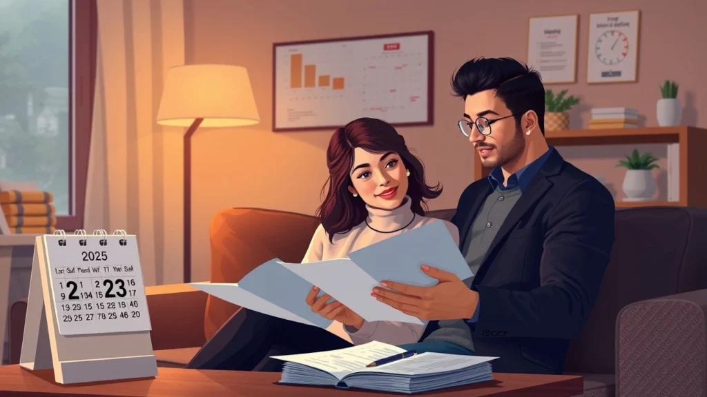 Illustration d'un couple discutant de la réforme fiscale en 2025.