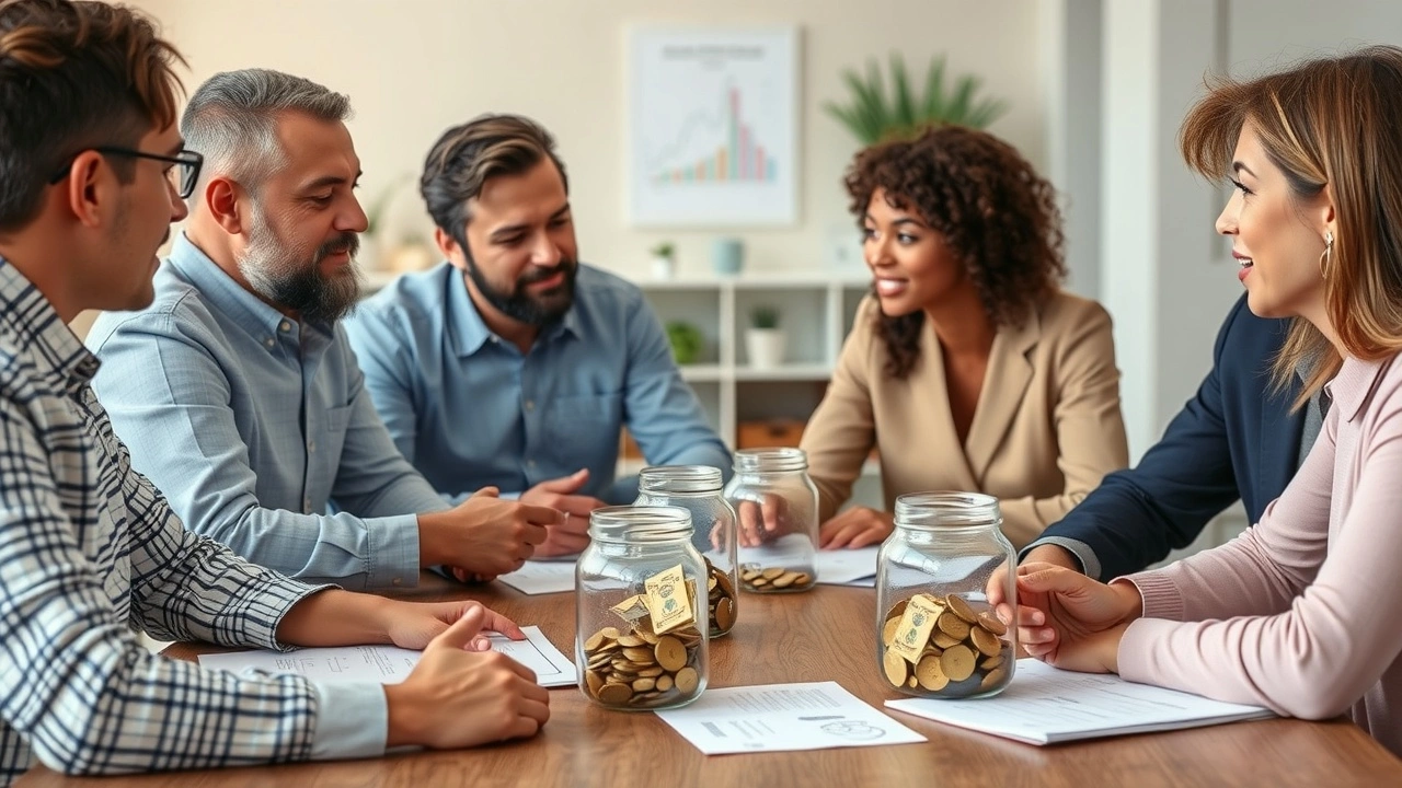 personnes discutant de stratégies d'épargne à une table