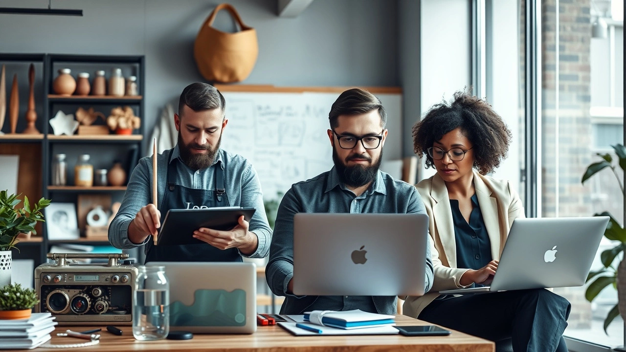 groupe de travailleurs independants en train de travailler