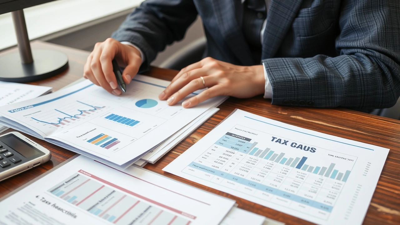 person analysant des documents fiscaux sur un bureau