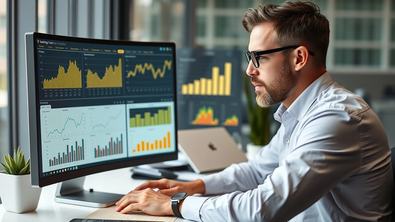 analyste financier examinant des statistiques d'épargne