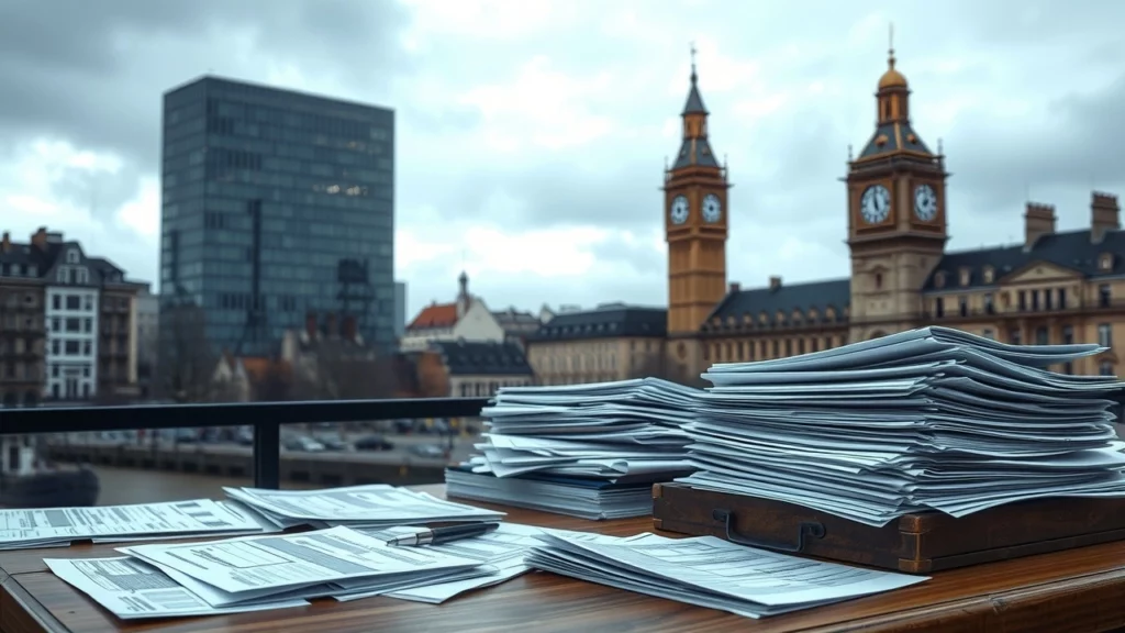 Illustration de l'augmentation des impôts en 2025, avec un bureau et des documents fiscaux.