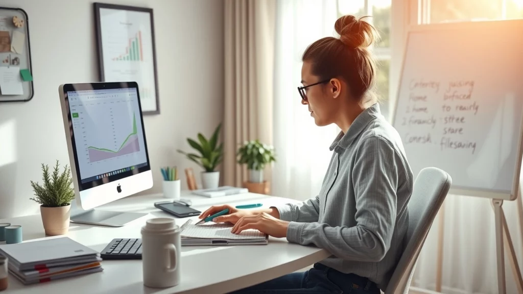 Bureau moderne avec des outils d'organisation pour la gestion des finances