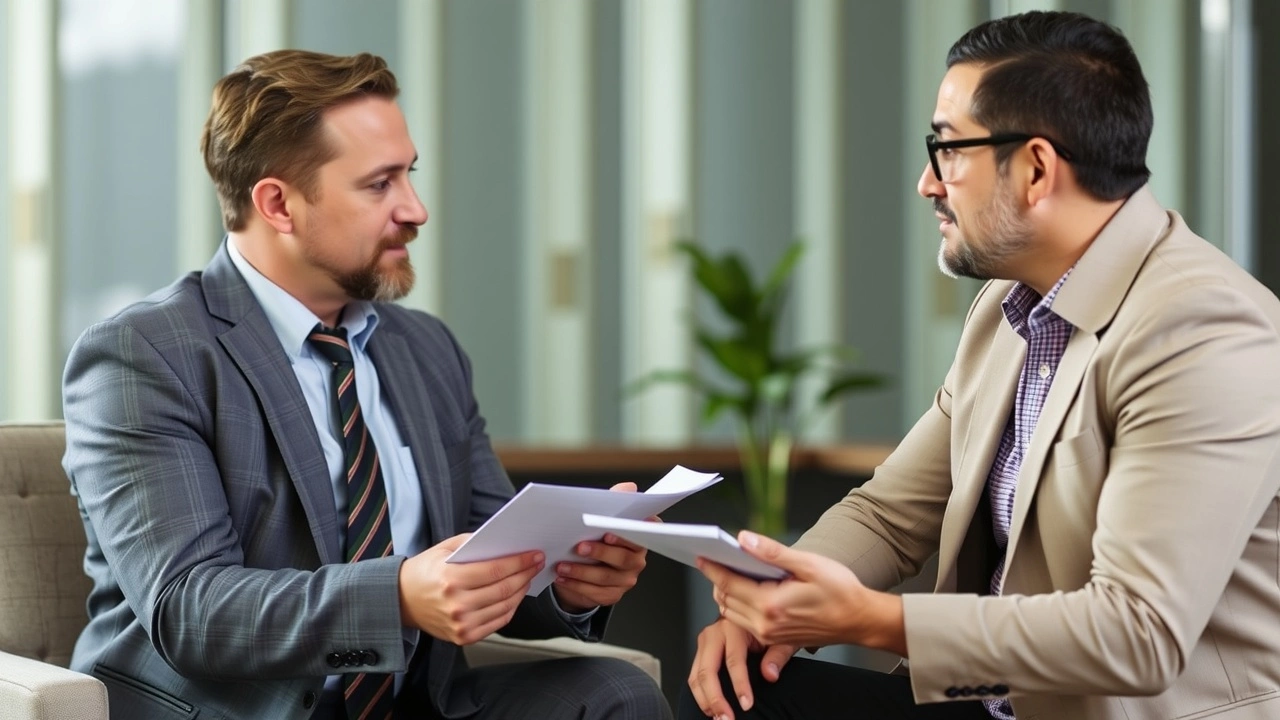 conseiller financier explique des strategies fiscales au client