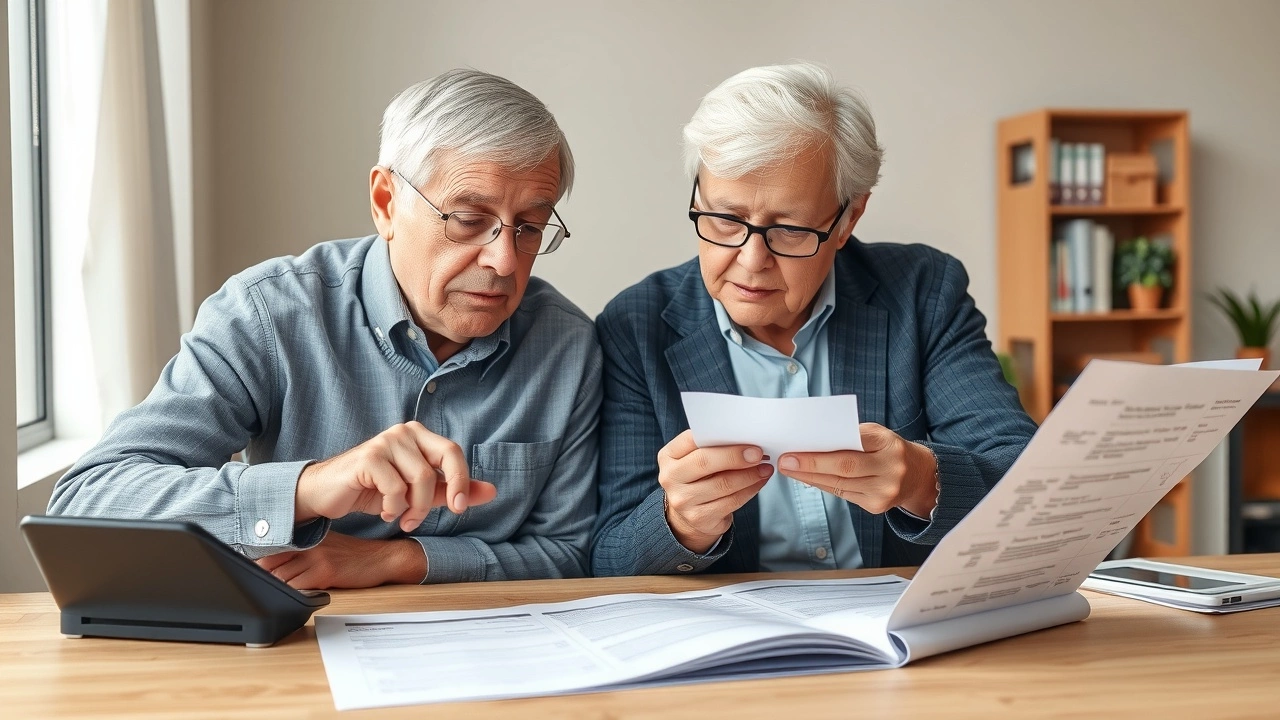 couple senior regardant des documents fiscaux