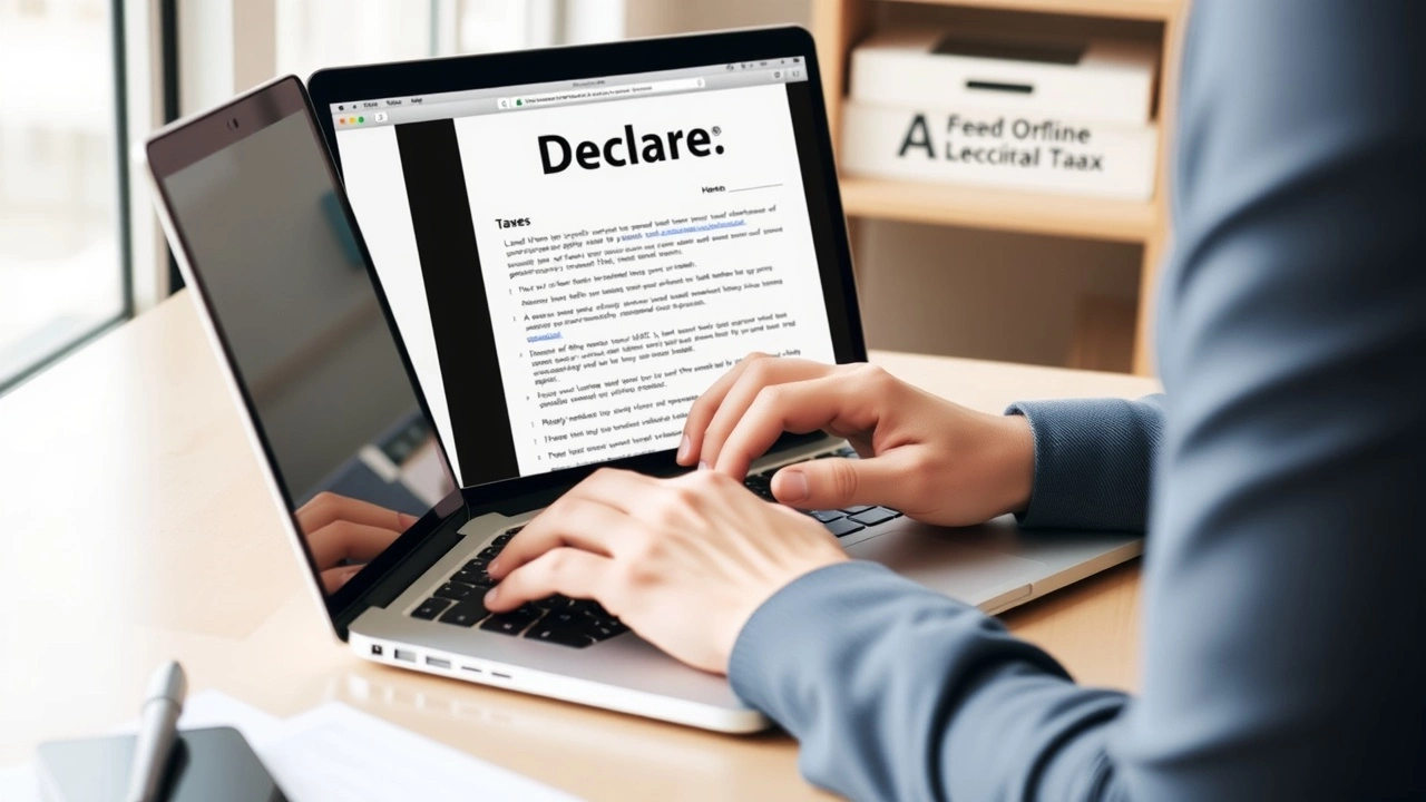 person utilisant un ordinateur pour déclarer des impôts