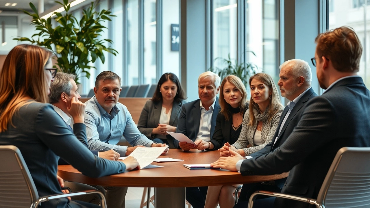 groupe de personnes qui discutent des impôts