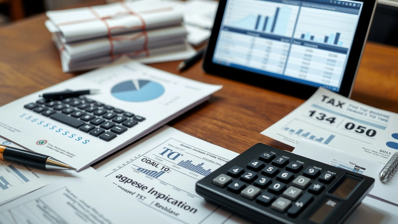 documents financiers et tableaux sur un bureau