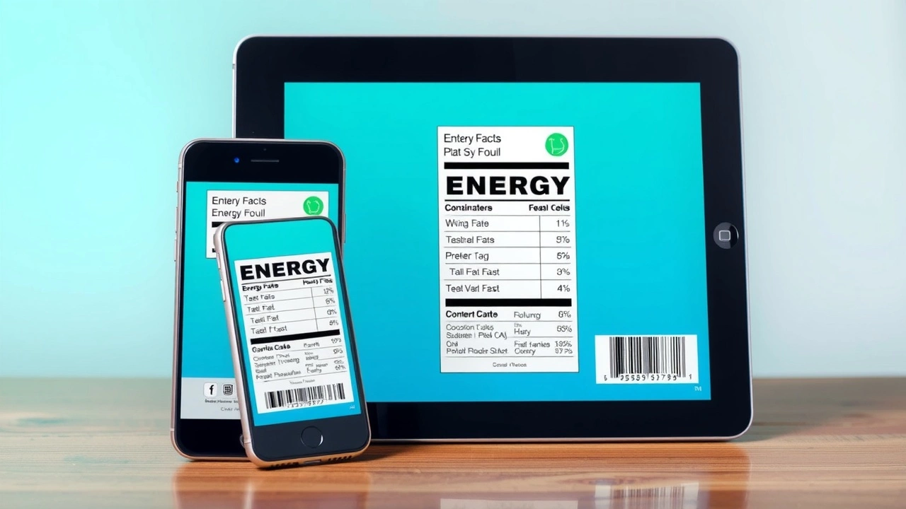 etiquette energie sur smartphone et tablette