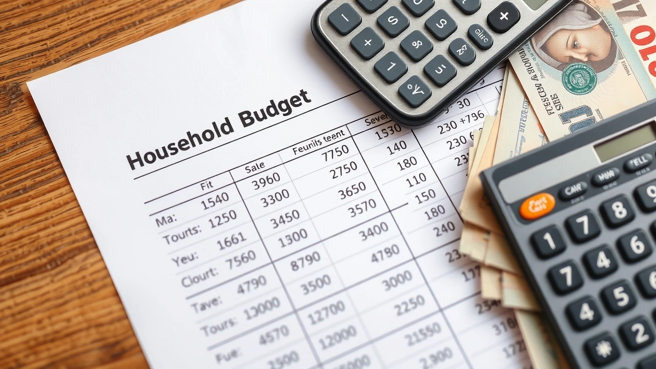 photographie d'une feuille de budget et de billets