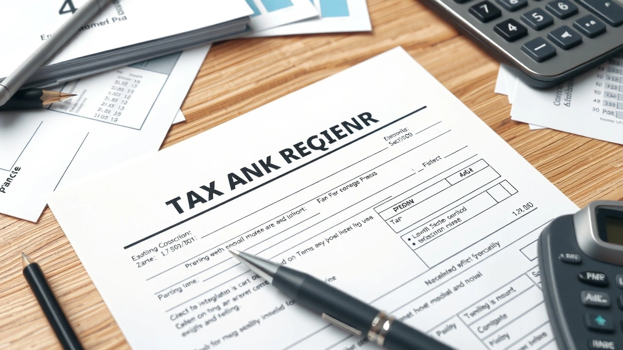 formulaire fiscal sur un bureau avec des documents