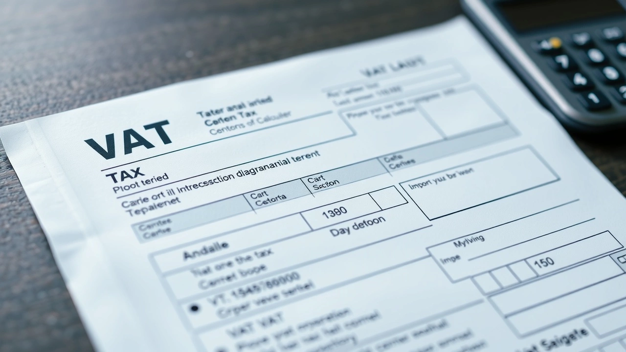 formulaire de TVA avec une calculatrice