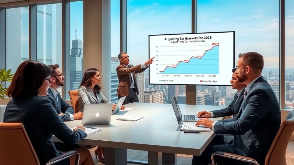 Une illustration montrant des professionnels discutant de l'impôt sur le revenu en 2025.