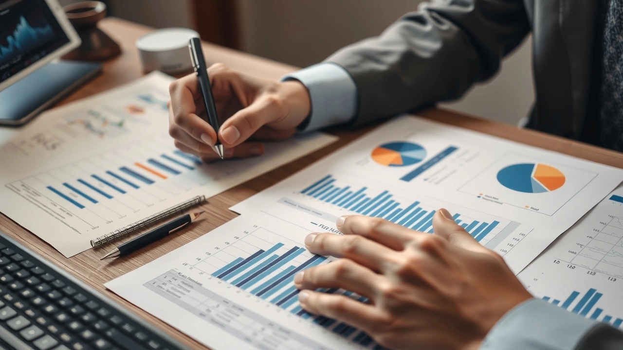 person examinant des documents financiers sur un bureau