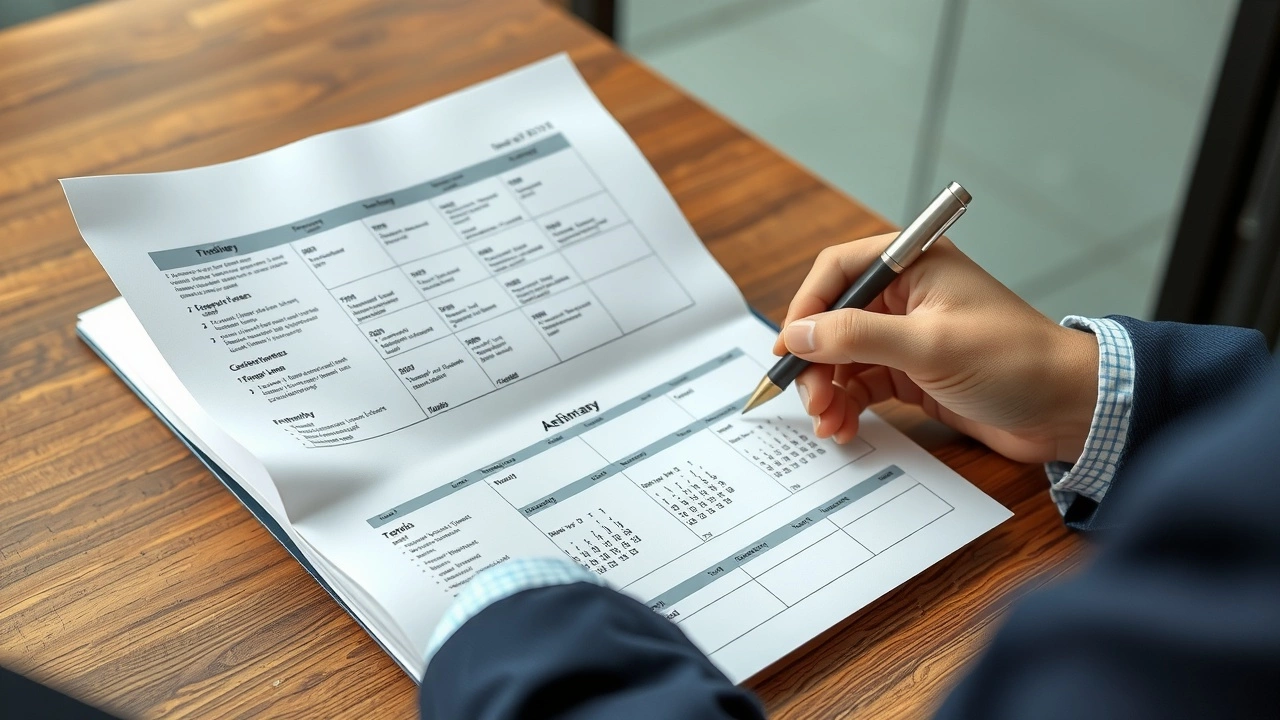 person examinant des documents financiers et un calendrier