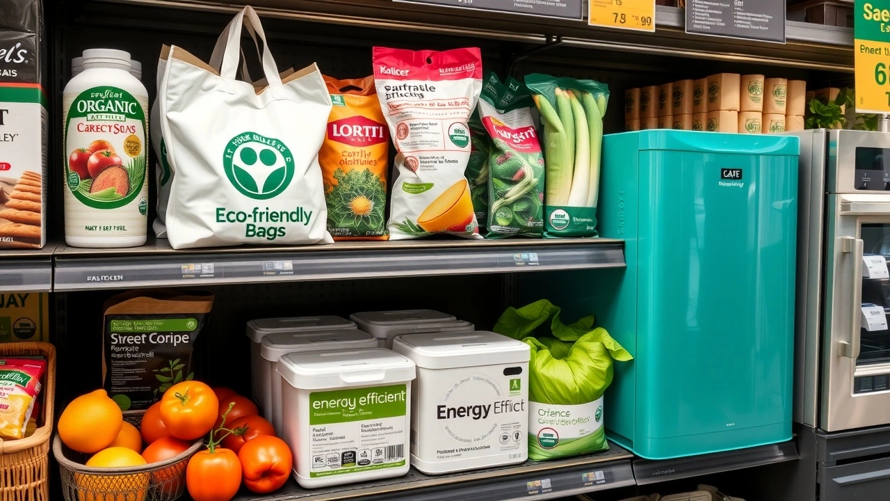 produits eco-responsables sur une étagère de magasin