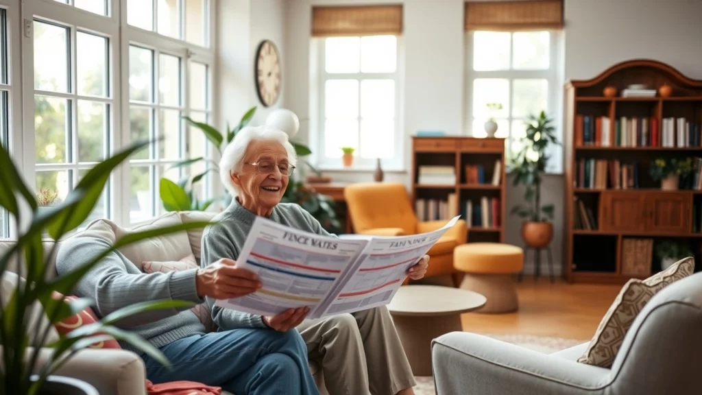 Une image représentant un couple de retraités heureux discutant de l'exonération d'impôt dans un intérieur accueillant.