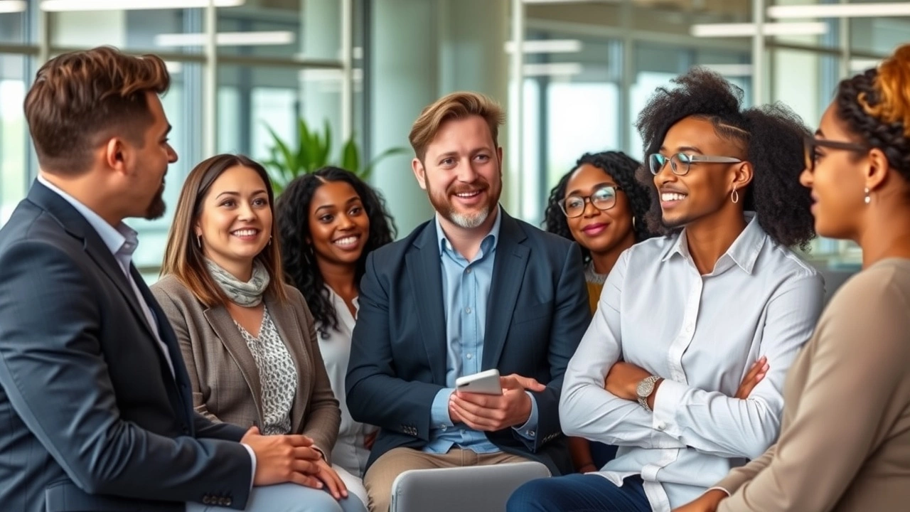 groupe de personnes discutant des technologies financières