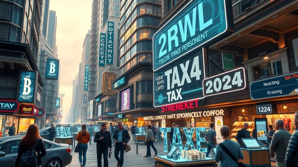 Une illustration photoréaliste des tendances émergentes en blockchain et leur impact sur la fiscalité personnelle en 2024.