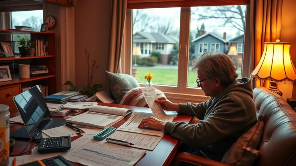 Une personne ajuste son budget quotidien dans un bureau à domicile.