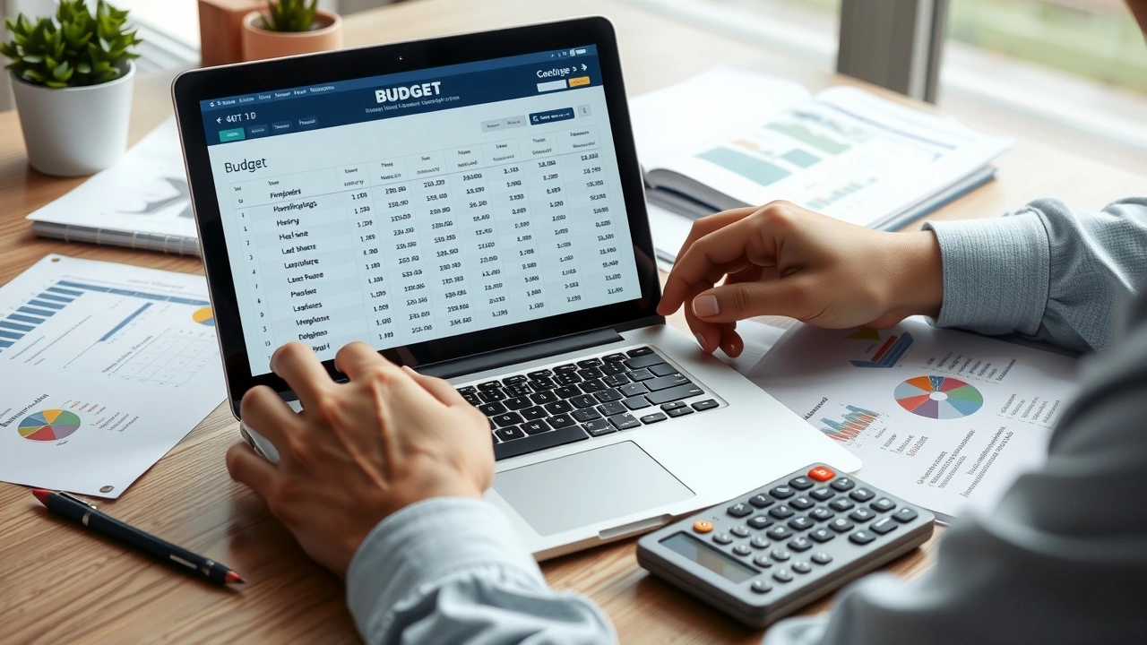 une personne analyse un budget avec des documents financiers