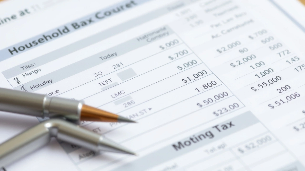 feuille de budget familial avec calculs d'impôts