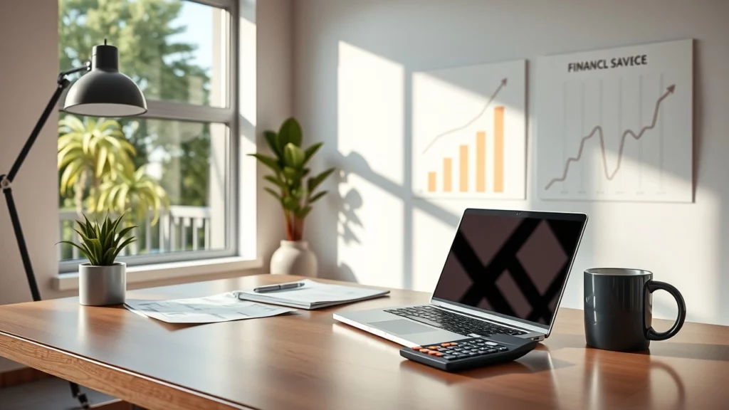 Bureau moderne illustrant la planification budgétaire et fiscale