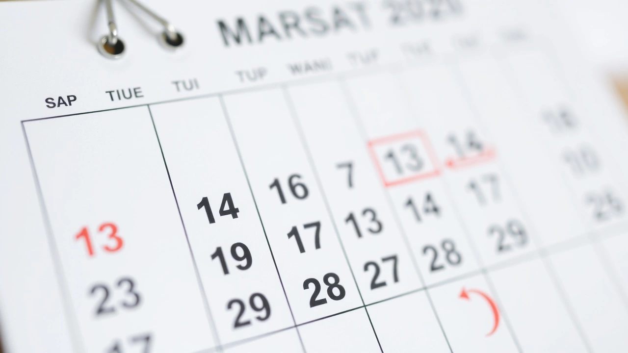 calendrier avec des dates clés sur fond blanc