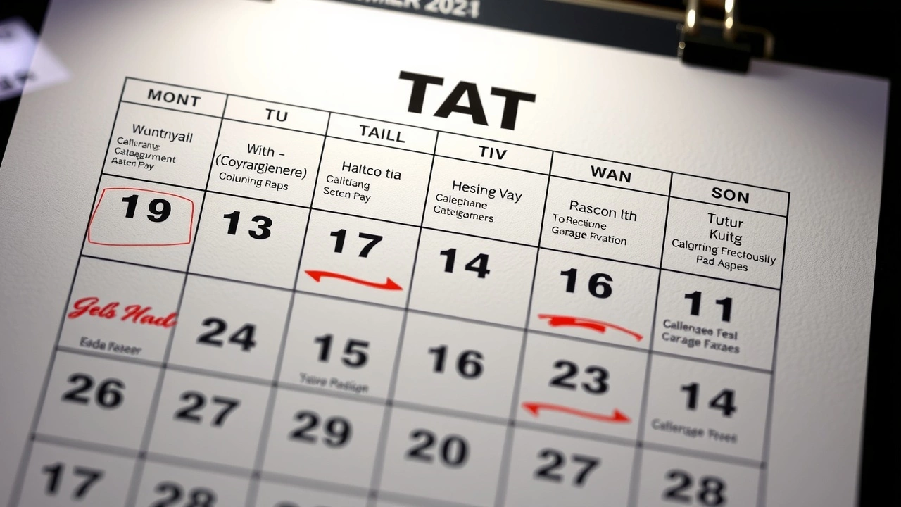 calendrier avec dates importantes pour les impots